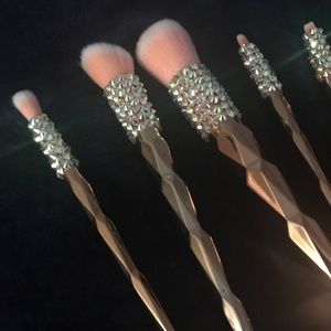 Makeup brushes gold